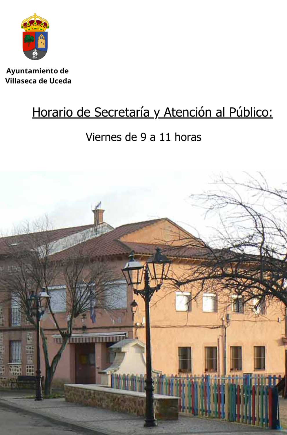 Horario del Ayuntamiento de Villaseca de Uceda